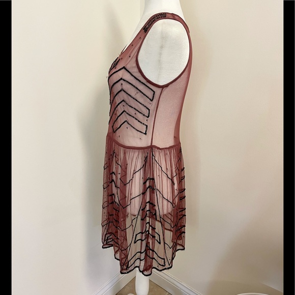 Gorgeous Free People beaded sheer slip dress! - Picture 5 of 13
